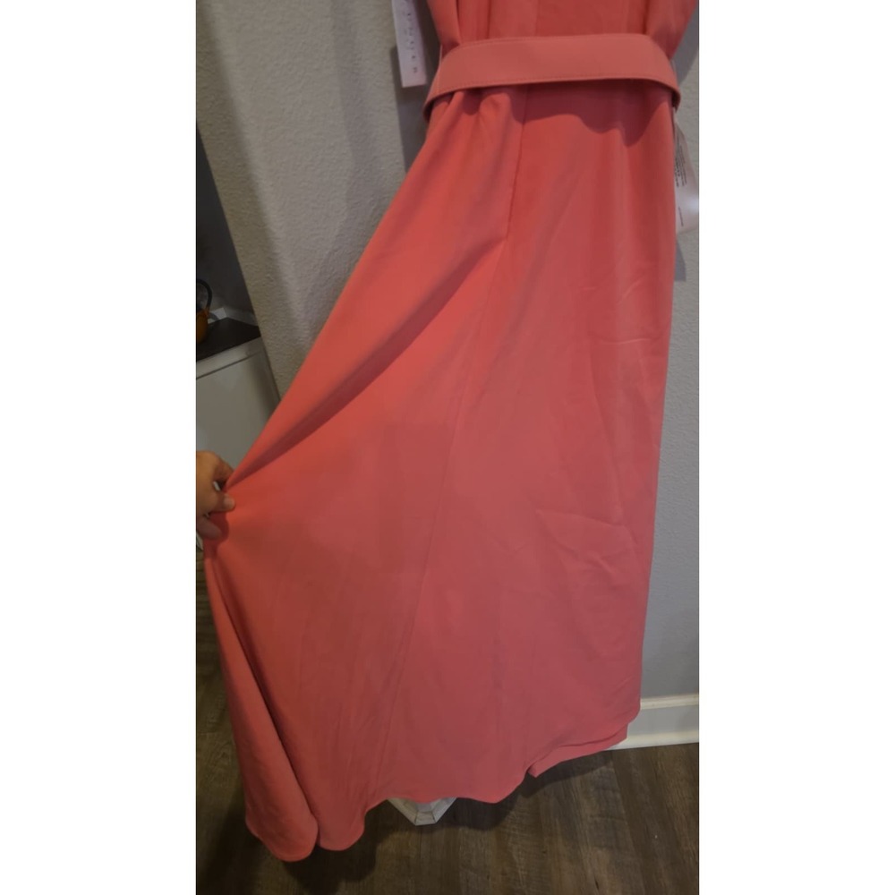 Kay Unger New York Pink Walk-Thru Jumpsuit Overskirt Belted Formal NWT 14 - Picture 15 of 16